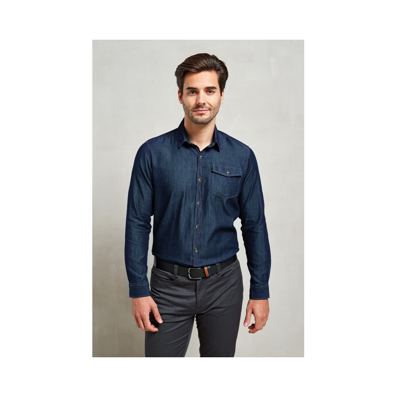 PR222 - FÉRFI DENIM ING FARMER STÍLUSÚ TŰZÉSSEL - Premier